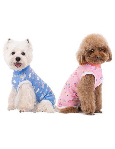 Traje de Recuperación para Perros y Gatos Miaododo Azul XS - 2 Paquetes