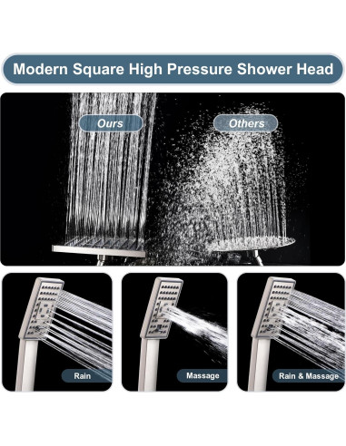 Cabezal de Ducha Dual DUCHAS BRILLANTES 8" Niquel Cepillado