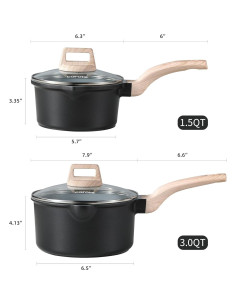 Juego de Cacerolas Antiadherentes CAROTE 1.5L y 3.0L 4 Piezas 2