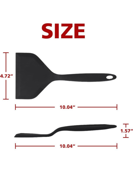Espátula de Silicona Antiadherente LISOS 25.4x11.9 cm Negra