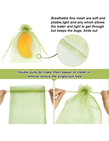 100 Bolsas de Protección para Frutas HRX Package 15x22 cm