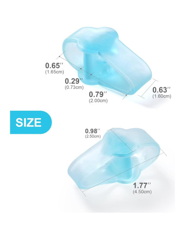 Separadores de dedos juanetes Promifun, gel, 10 piezas, azul