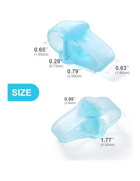 Separadores de dedos juanetes Promifun, gel, 10 piezas, azul