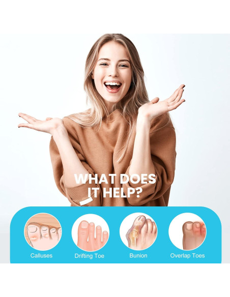 Separadores de dedos juanetes Promifun, gel, 10 piezas, azul