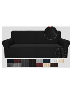 Funda de Sofá XL JIVINER Elástica Antideslizante Negra