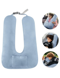 Almohada de Coche Cococu para Niños Azul, Soporte y Comodidad 2