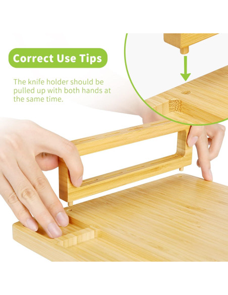 Tabla de Queso Secura de Bambú Natural con Cuchillos 35.6x27.9cm