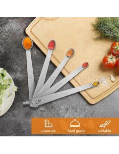 Juego de cucharas medidoras mini S-Shiwei life de acero inoxidable 2