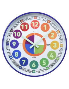 Reloj de Aprendizaje DORBOKER 30 cm Colorido Silencioso