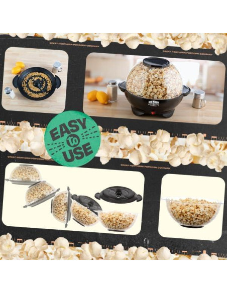 Máquina de Palomitas Eléctrica Great Northern 800W 6 Cuartos