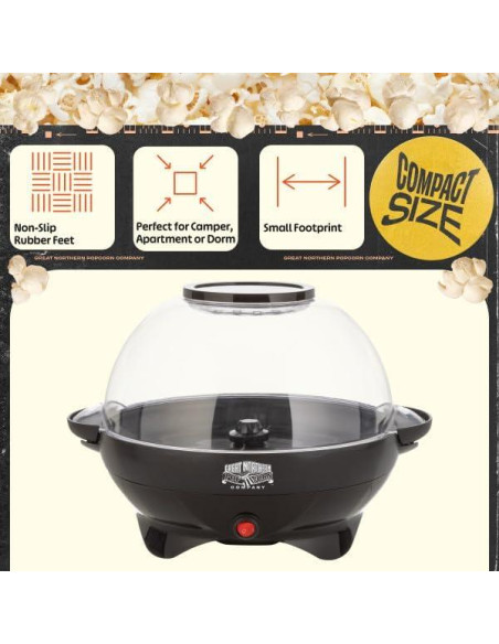 Máquina de Palomitas Eléctrica Great Northern 800W 6 Cuartos