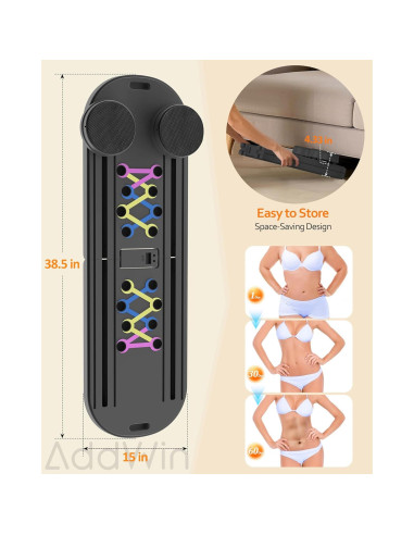 Tabla de Pilates AddWin 15-en-1 Plegable para Ejercicio en Casa