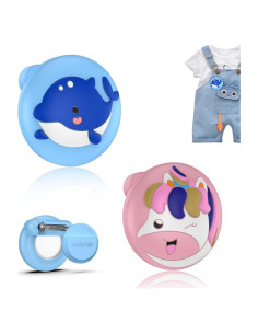 Estuche de Silicona Impermeable BIQIRE para AirTag - 2 Pcs Azul/Rosa