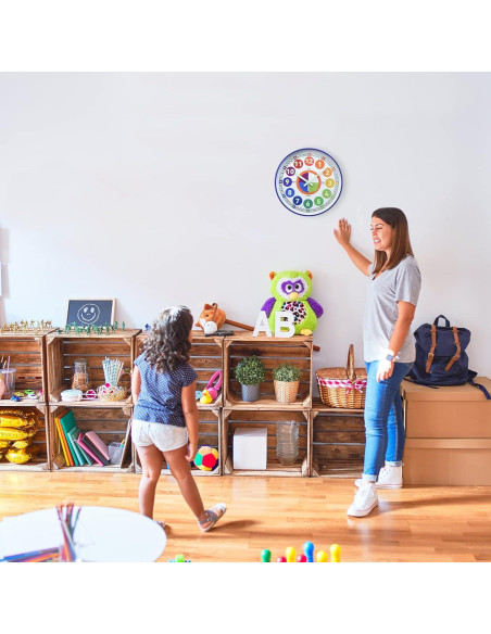 Reloj de Aprendizaje DORBOKER 30 cm Colorido Silencioso Reloj de Aprendizaje DORBOKER 30 cm Colorido Silencioso