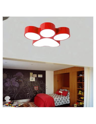 Luz de Techo LED CODOMI Huella de Perro Rojo 59.7 cm