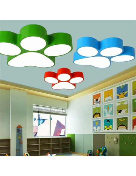 Luz de Techo LED CODOMI Huella de Perro Rojo 59.7 cm