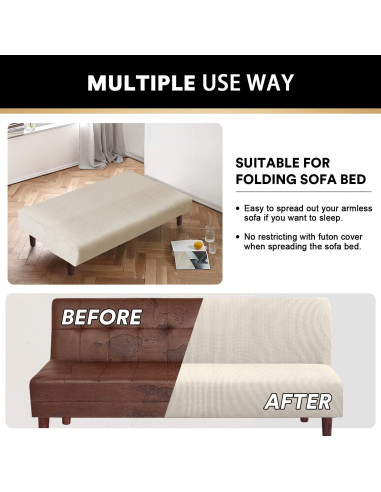 Cubierta de Futón PrinceDeco Beige Biscotti 80x216 cm