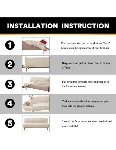 Cubierta de Futón PrinceDeco Beige Biscotti 80x216 cm