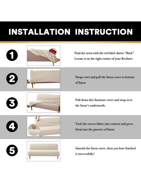 Cubierta de Futón PrinceDeco Beige Biscotti 80x216 cm