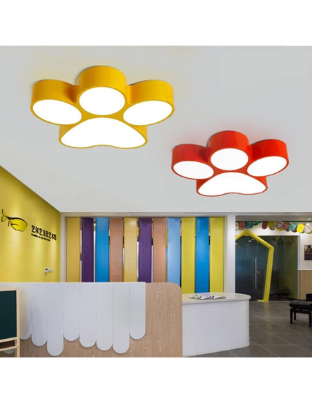 Luz de Techo LED CODOMI Huella de Perro Rojo 59.7 cm