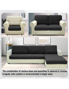 Funda de Cojín Individual ZNSAYOTX Elástica Negra 1 Pc 2