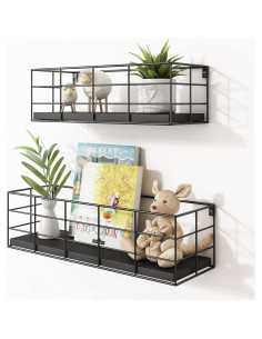 Estanterías Flotantes Fixwal 4 Piezas Negro para Pared 2