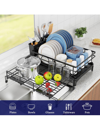 Escurridor de Platos Extensible COHOSEGE Negro 55.12x41.91cm