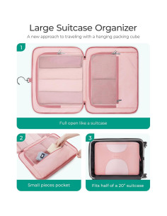 BAGSMART Set de Cubos de Empaque Colgantes 6 Piezas Azul Claro 2