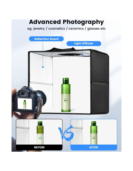 Caja de Luz de Estudio Fotográfico Fasonic 30x30cm con 120 LED