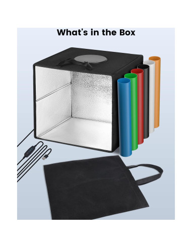 Caja de Luz de Estudio Fotográfico Fasonic 30x30cm con 120 LED