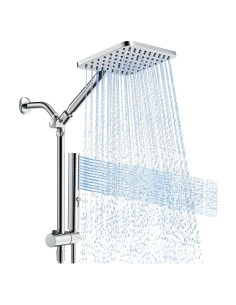 Cabezal de Ducha Dual 2 en 1 Hombeter 10" Alta Presión Cromo