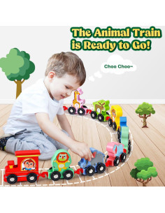 Set de Tren de Animales de Madera EDUJOY - 11 Piezas 2