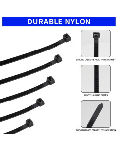 Bridas de Plástico Nylon KOOWIN 400pcs 4-6-8-12 pulgadas 2