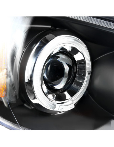 Faros Proyector LED Doble Halo Negro SPEC-D TUNING para Toyota Tacoma 2005-2011