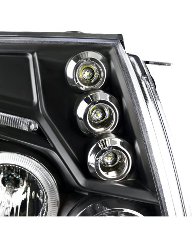Faros Proyector LED Doble Halo Negro SPEC-D TUNING para Toyota Tacoma 2005-2011