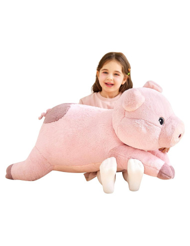 IKASA Cerdo de Peluche Gigante 76 cm Suave y Lavable