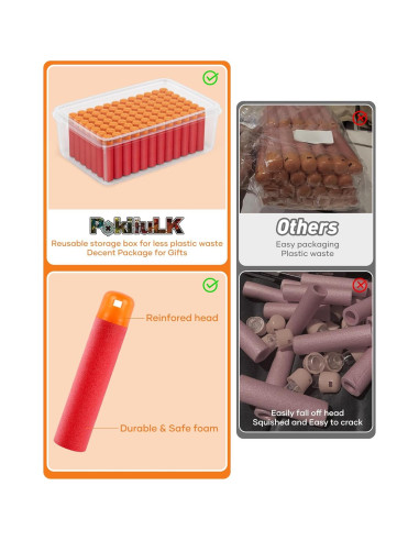 120 Dardos Mega Rojos Pokiiulk para Armas Nerf Mega