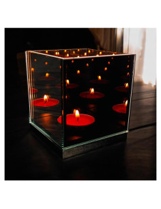 Soporte de Vela Tealight AlyMack con Espejo Infinito 1 Ranura