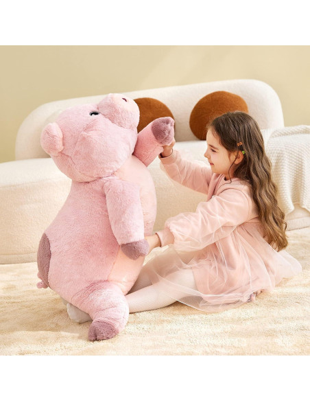 IKASA Cerdo de Peluche Gigante 76 cm Suave y Lavable