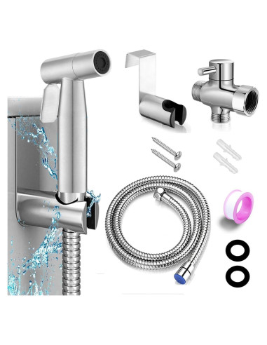 Rociador de Bidet de Mano Aukomer BD Acero Inoxidable Ajustable