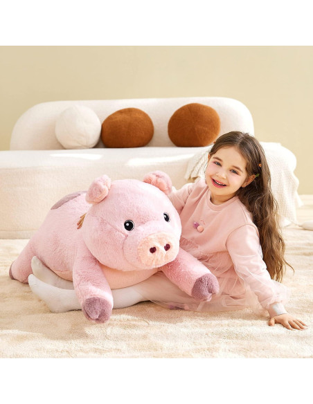 IKASA Cerdo de Peluche Gigante 76 cm Suave y Lavable
