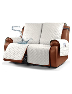 Cubierta de Sofá Reclinable Ruaozz Beige 2 Plazas Impermeable