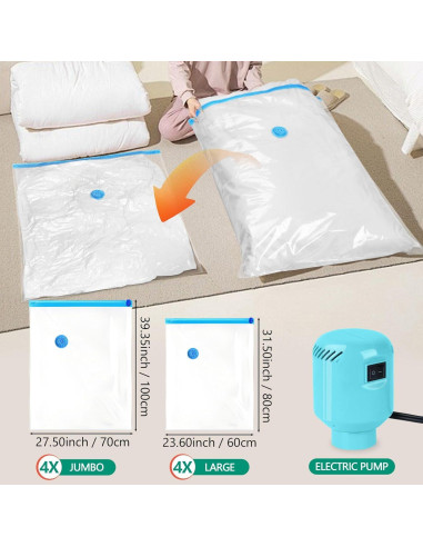 Bolsas de Sellado al Vacío Morecoo 8 Pzas Jumbo y Grandes