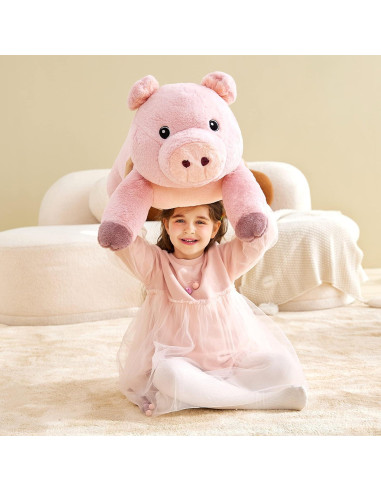 IKASA Cerdo de Peluche Gigante 76 cm Suave y Lavable