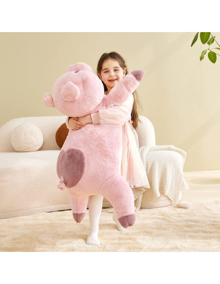 IKASA Cerdo de Peluche Gigante 76 cm Suave y Lavable