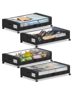 Contenedores de Almacenamiento Bajo la Cama YAASHEEN 60L 4-Pack