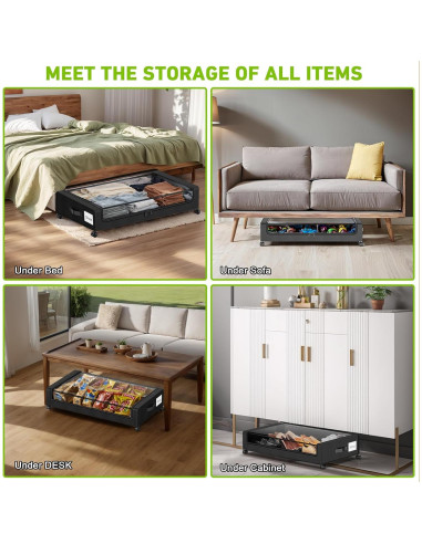 Contenedores de Almacenamiento Bajo la Cama YAASHEEN 60L 4-Pack