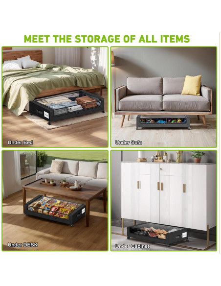 Contenedores de Almacenamiento Bajo la Cama YAASHEEN 60L 4-Pack
