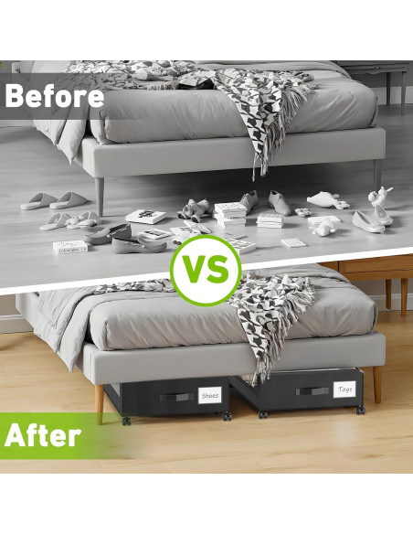 Contenedores de Almacenamiento Bajo la Cama YAASHEEN 60L 4-Pack
