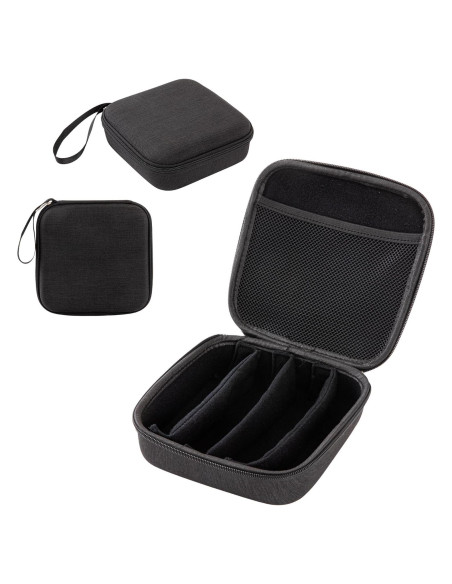 Estuche Organizador de Gafas de Sol Negro con 4 Ranuras Ajustables